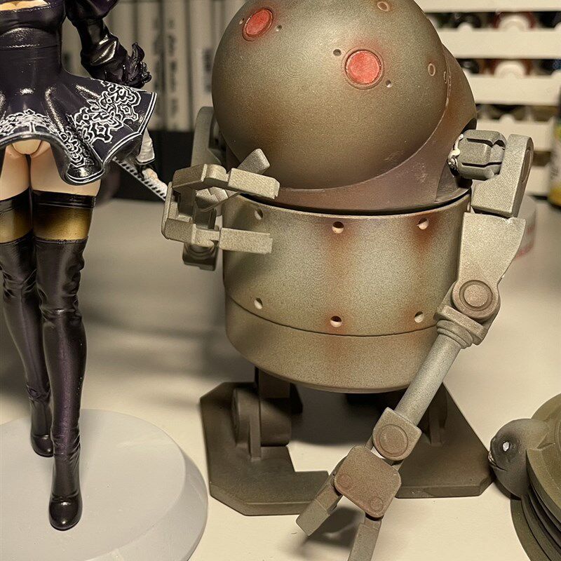 尼尔机械纪元 小机器人 2b机C器人 涂装做旧 白膜10cm