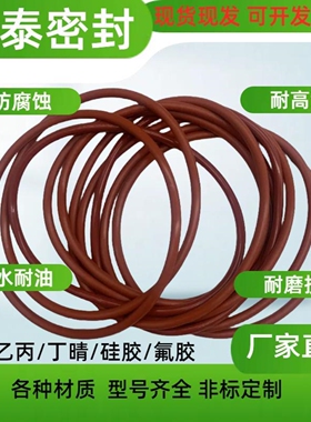 红色VMQ硅胶O型圈环保密封性能好耐高低温防水密封件型号齐全现货