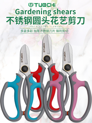 鲜花剪刀花艺师花店专用园艺剪子插花修枝剪除刺修花多功能花艺剪