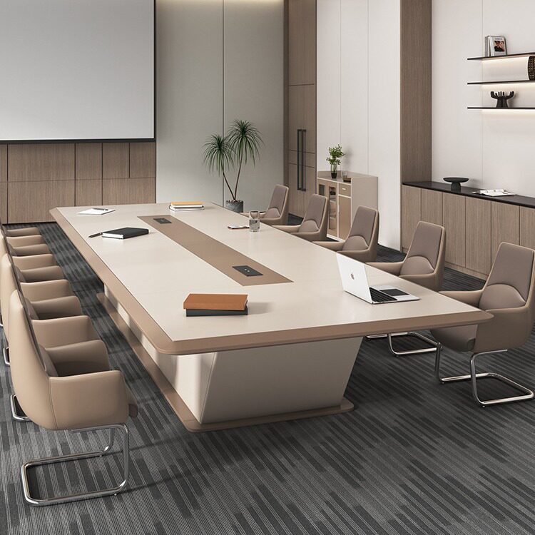 烤漆大型会议桌现代简约会议室培训桌椅组合长条桌办公室办公家具