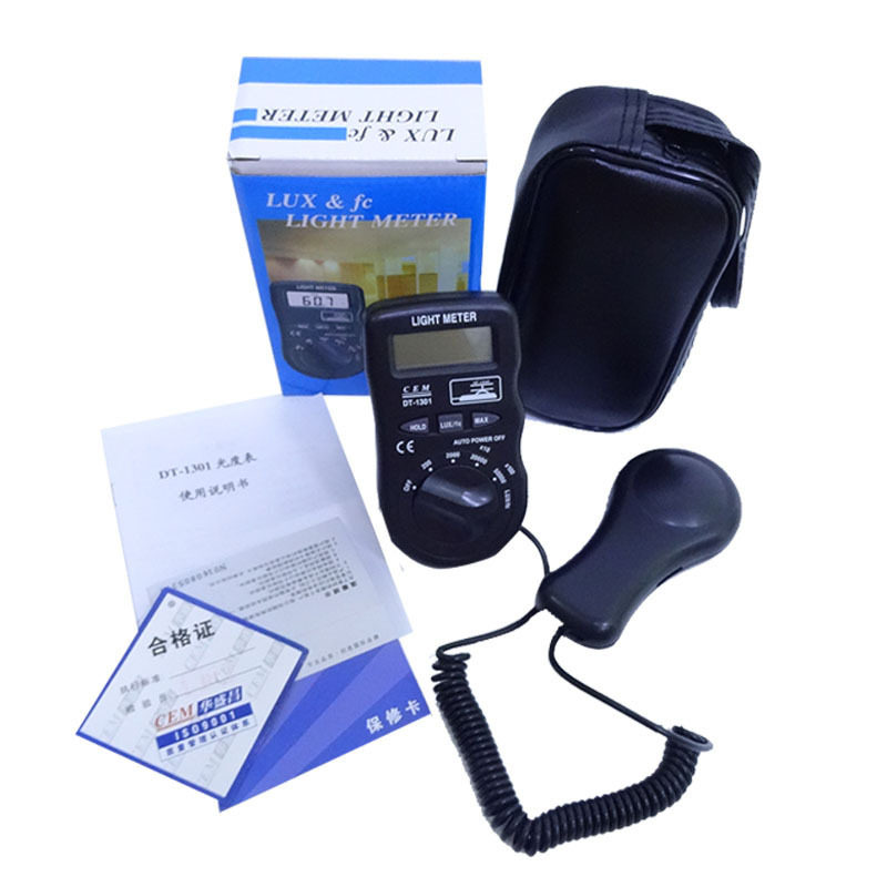 CEM华盛昌照度计DT-1300/1301便携式照度仪亮度计光度计测光仪