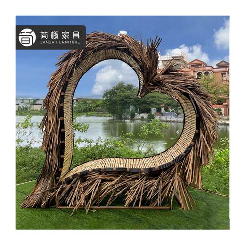 网红爱心鸟巢婚纱拍摄道具酒店景区度假村巴厘岛同款双人秋千民宿