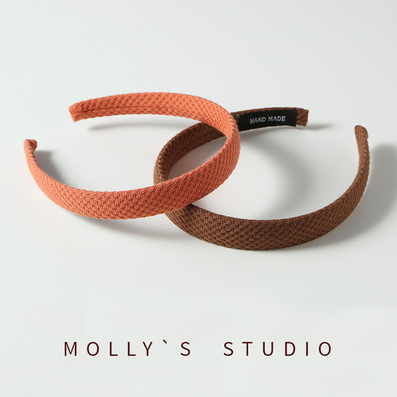 2024新款韩版高级感纯色千鸟格发箍头箍网红简约气质百搭压发头饰