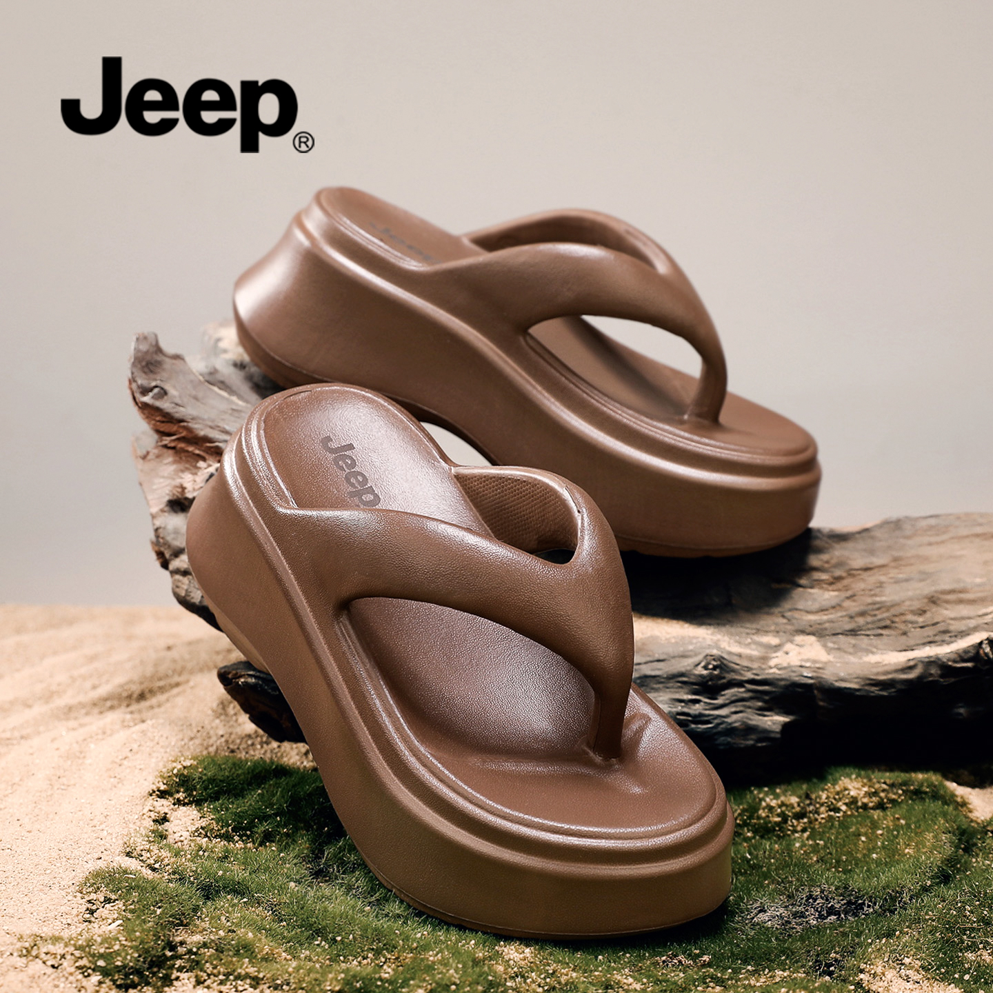 【明星同款】JEEP吉普夏季人字拖