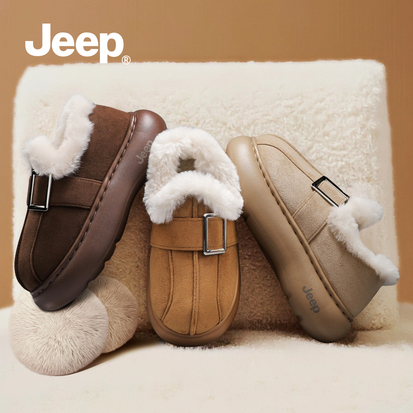 【明星同款】JEEP加绒雪地靴女款