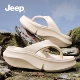 JEEP拖鞋 海边夹脚人字拖 增高沙滩鞋 女夏外穿凉拖2026新款 厚底凉鞋