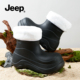 女款 冬季 2025新款 JEEP雨鞋 水鞋 加绒雨靴女厚底加棉雪地靴加厚靴子