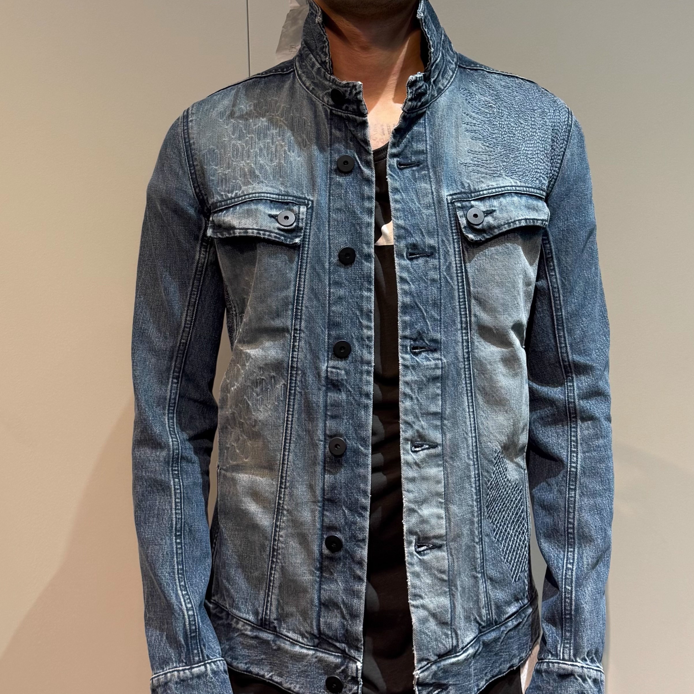 11 BY BORIS BIDJAN SABERI 刺绣牛仔赤耳牛仔夹克