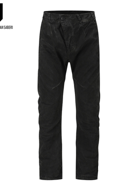 11 BY BBS斜纹棉布长裤冷染黑色11BYBBS P2 1403 COLD DYED BLACK