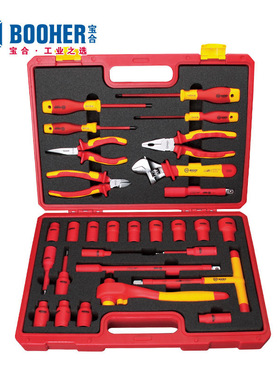 Booher宝合工具 29件套1/2''系列VDE绝缘综合工具组套 BH0200307