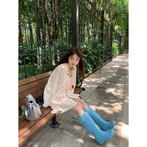 范雯雯 糖果超标 韩系少女复古学院甜美中长款衬衫夏季法式上衣