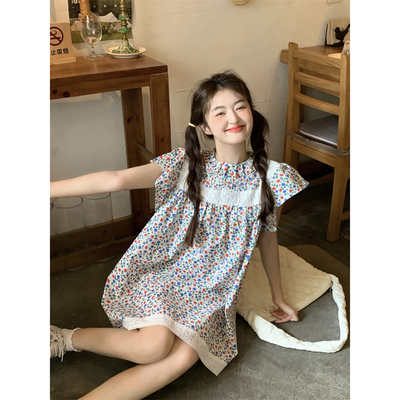 海德花园法式碎花显瘦连衣裙女