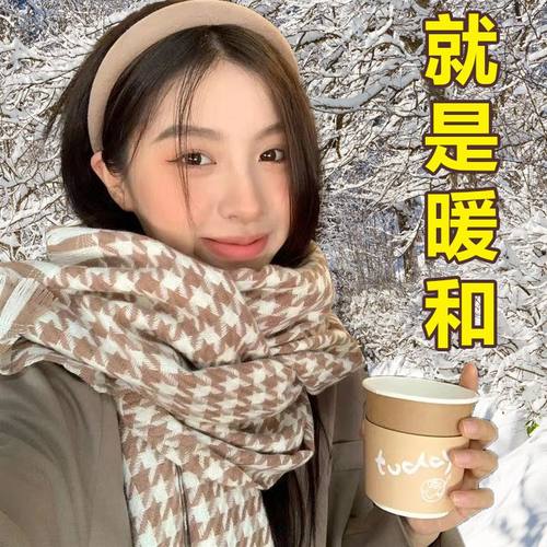 格子围巾冬季新款韩系保暖百搭