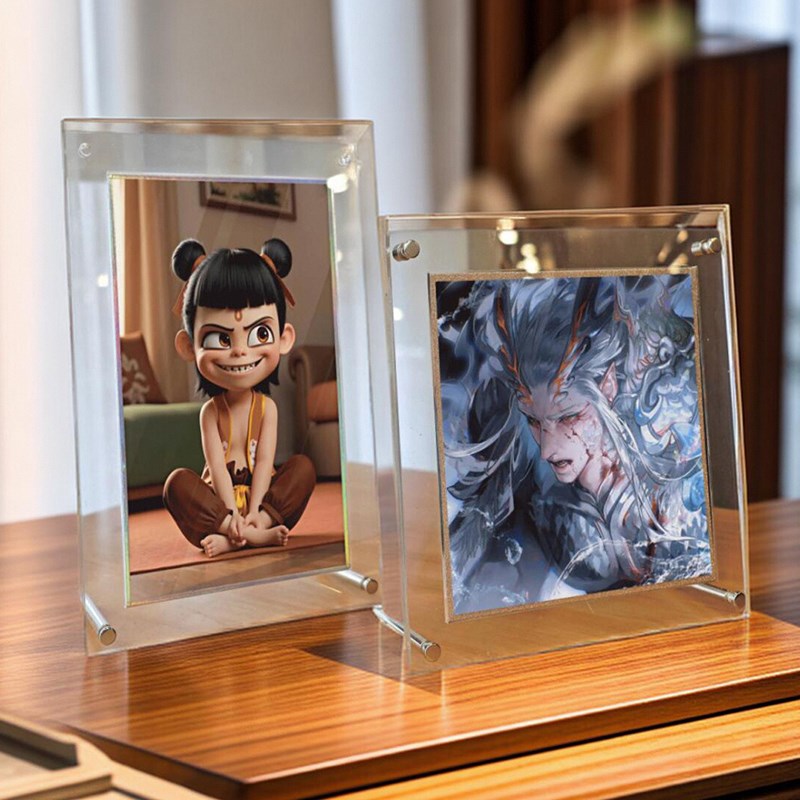 哪吒色纸展示框亚克力3层谷美高C透明小卡相框水晶相框摆件专用