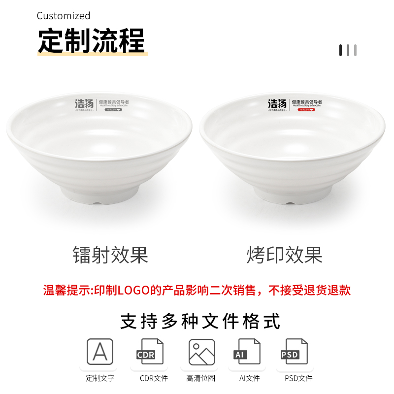 密胺面碗仿瓷塑料牛肉汤粉面条碗餐厅饭I店拉面碗馄饨碗螺纹碗商