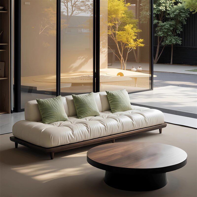 真皮沙发b客厅2025新款高端实木三人位直排一字型定制宋氏美学家