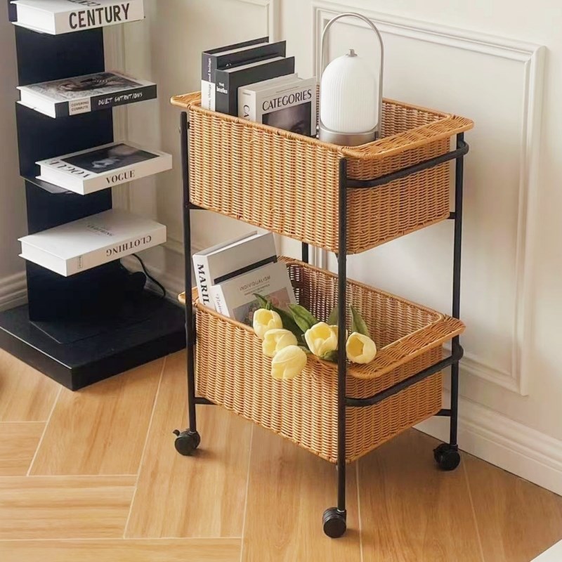 小推车置物架多h层零食茶几收纳架可移动卫生间厨房落地储物架带