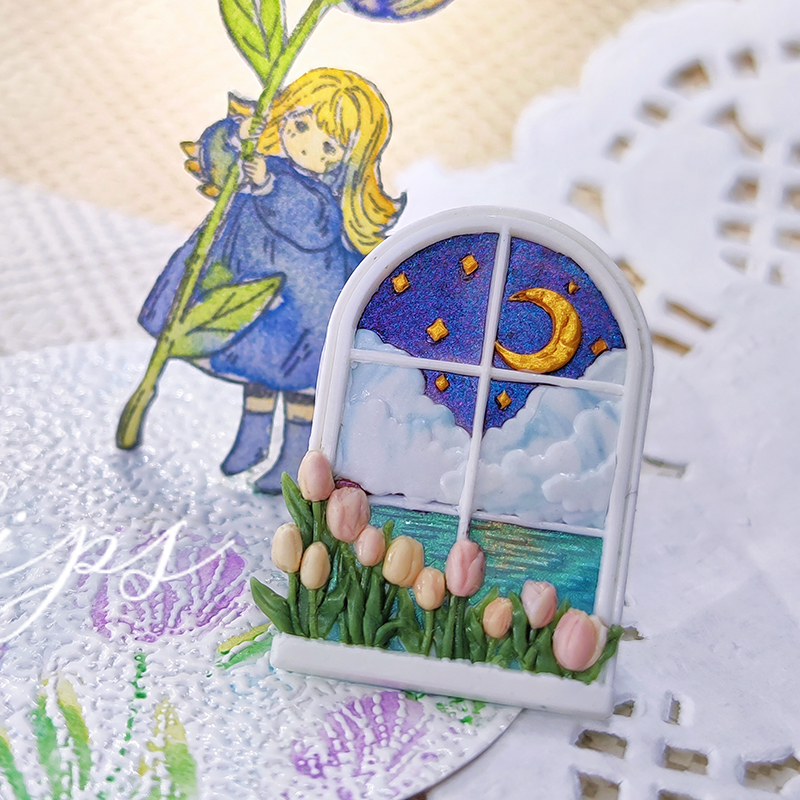 墨下【郁金香海岸】植物浮雕异形火漆印章L章头 蜡粒手柄套装礼盒