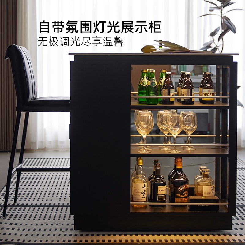 可移动岛台餐桌一体轻奢高端y餐厅家用小户型开放式洞石岩板中岛