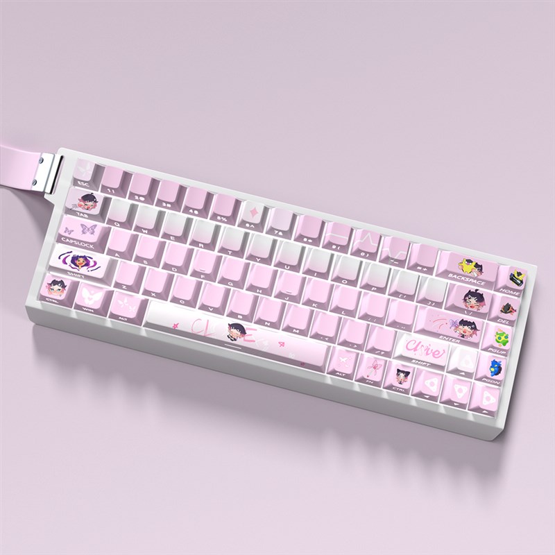 暮蝶主题b键帽适配60/64/68磁轴键盘热升华原厂侧刻透光ez63Ace60