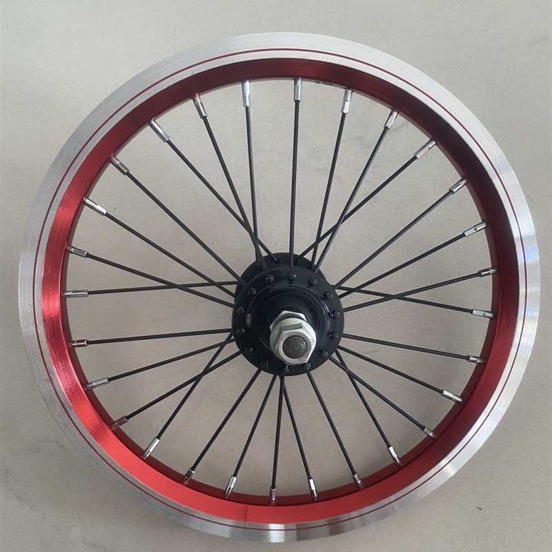 14寸85开档后轮k组28孔双层铝合金加厚电动车车圈台产辐条替换轮