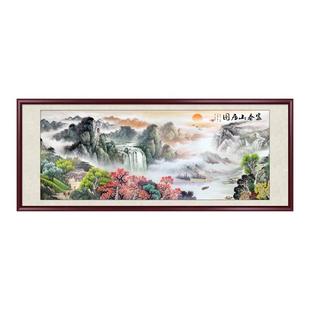 饰画新中式 富春山居图国画山水画客厅挂画沙发背景墙壁画办公室装