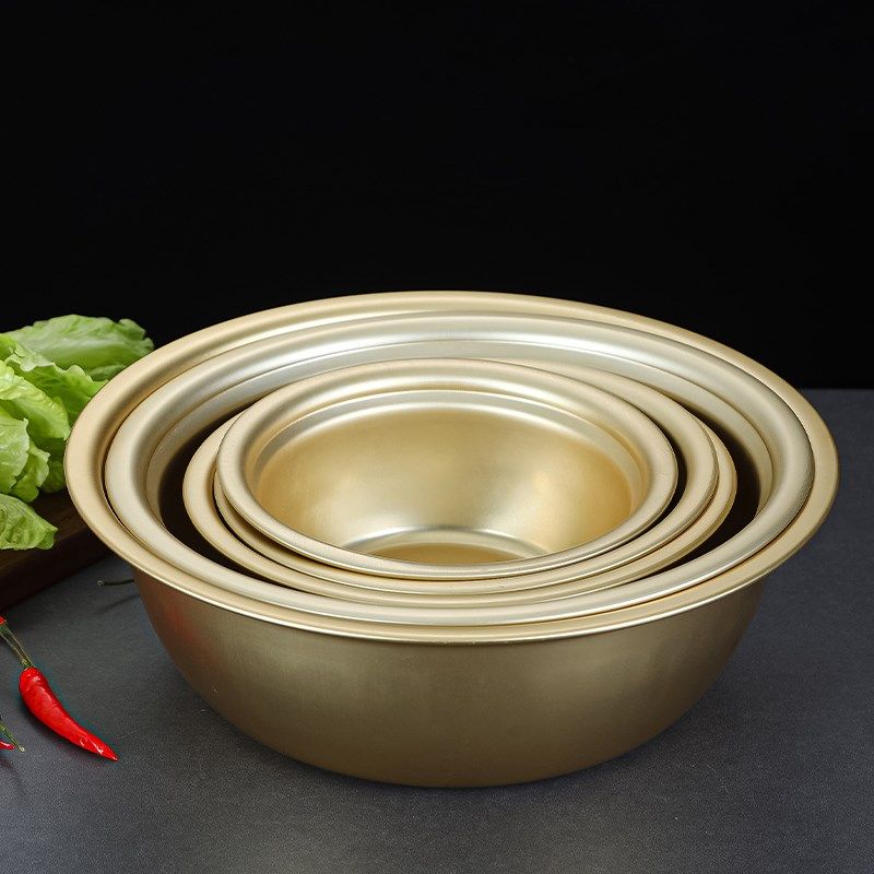 韩式黄铝伴菜盆汤盆n拉面碗洗菜盆生菜碗泡面锅水煮牛肉盆沙拉碗