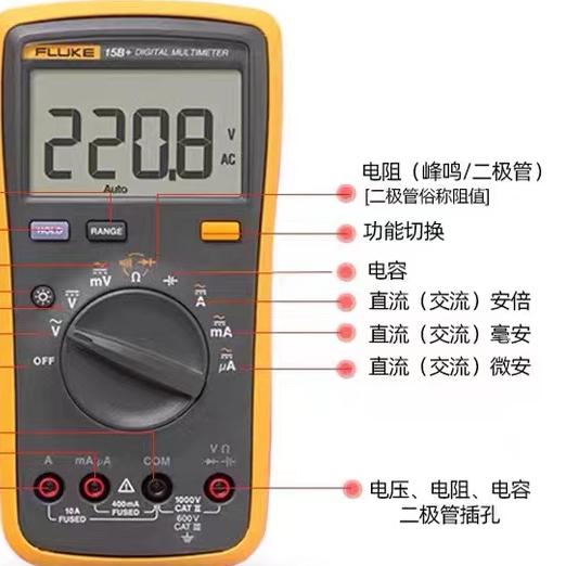 FLUKE福禄克F15B+/F17B+/F101/106/F107/18B高精度数字万用表12E+