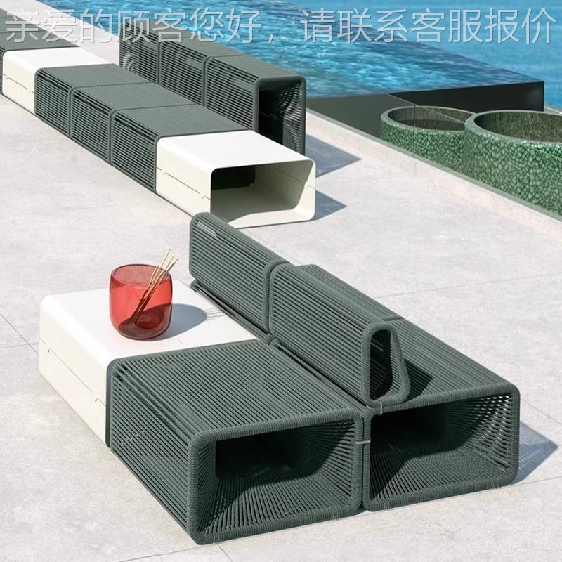 内户外藤编发拼118接模块庭院花园家具培训室装沙饰化创意休闲椅