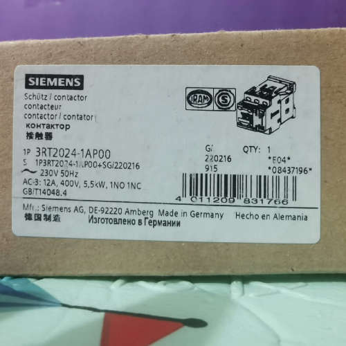 3RT2024-1AP00  全新正品接触器