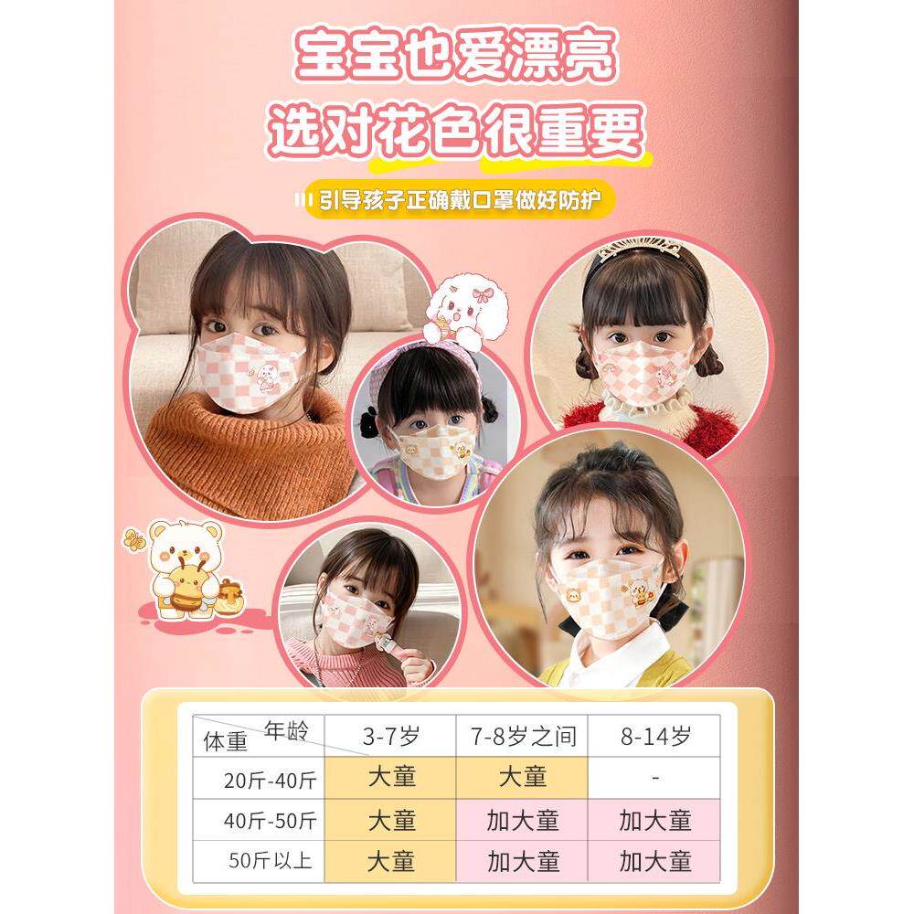 儿童kn95口罩女童专用5到12岁秋冬卡通宝宝3到6岁8小孩n95防护男