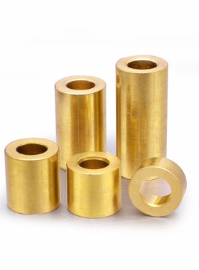速发纯铜轴套衬套空心黄铜管轴承铜柱直通隔离圈铜垫套4m5m6m7m8