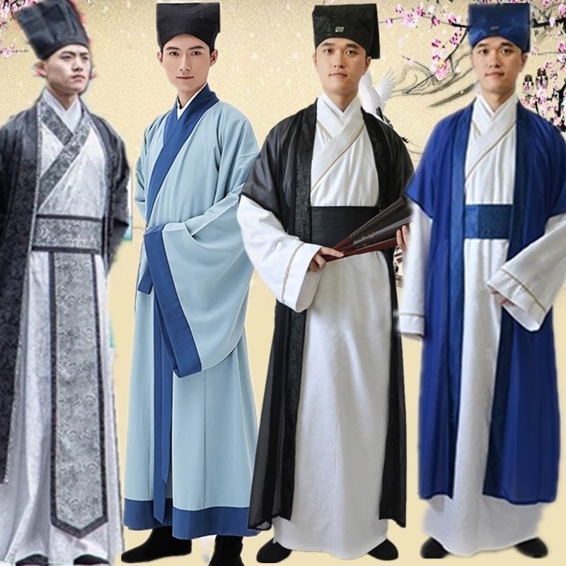 速发新款书装古郎汉服古代唐装男秀才读书生服饰才子表演服员外服
