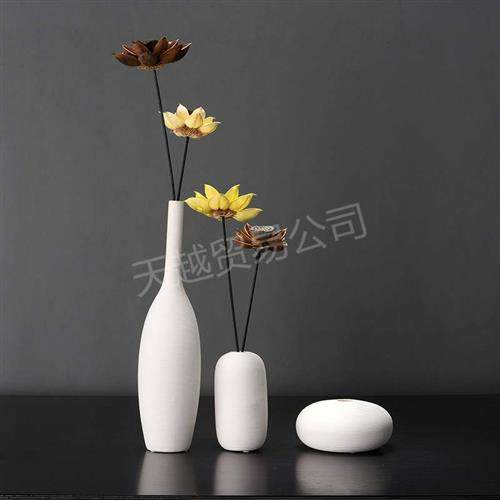 速发简约白居陶瓷花瓶摆花客w厅插件干H花花器电视柜家色装饰,橡塑材料及制品,工业陶瓷,淘宝优惠券,粉丝福利购,淘宝优惠卷