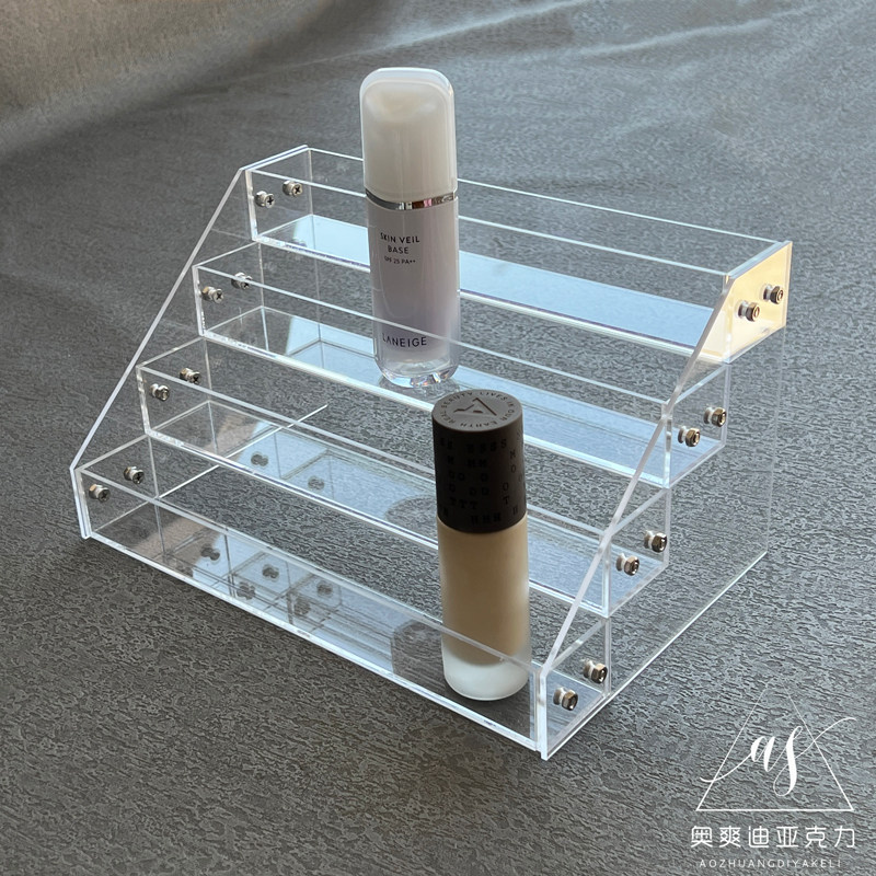 速发亚克力透明甲油妆架有机甲璃指玻油架格子组化妆品货架化胶品