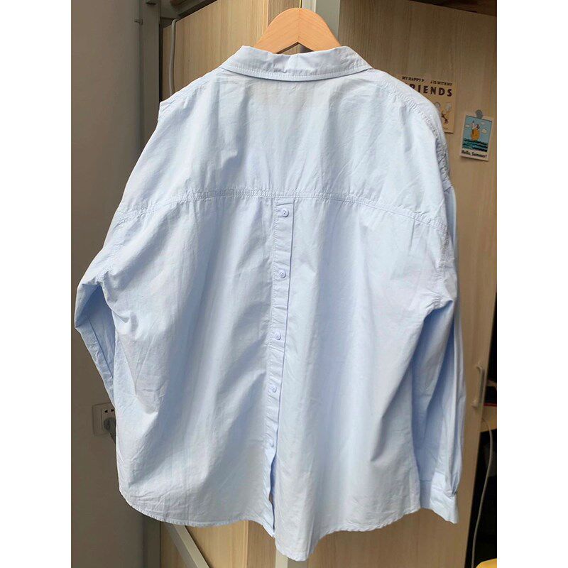 速发韩系蓝新纯棉防晒打底夏季2子25色款衬衣小个0内搭上衣外套