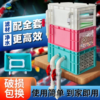 周转箱过滤器滴流盒过滤箱鱼缸鱼池水循环系统小号白粉绿养宠装备