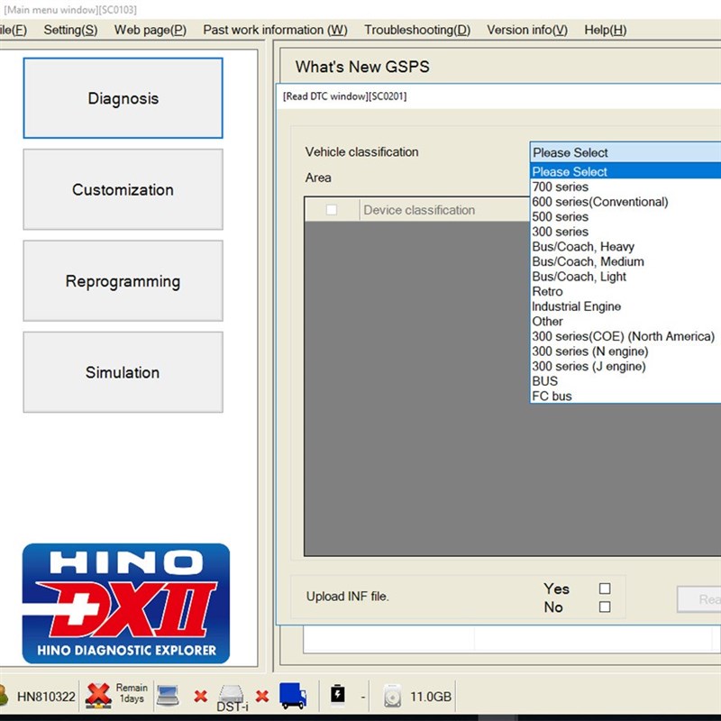 2020 for Hino DX2 1.1.20.8 v1.1.19.9 for Hino Diagnostic EXp