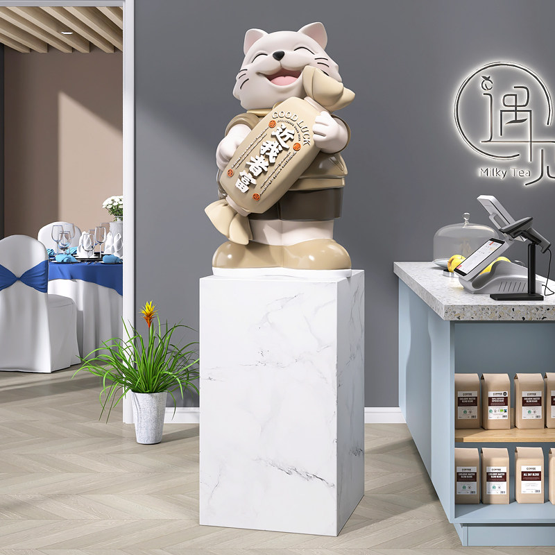 大型招财猫落地摆件开店开业礼物客厅家居饰品玄关轻奢大理石底座,家居饰品,落地摆件,淘宝优惠券,粉丝福利购,淘宝优惠卷