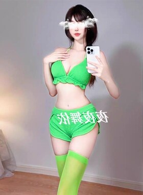新款dj酒吧ds演出服女团性感gogo领舞B组爵士舞绿色比基尼舞台装