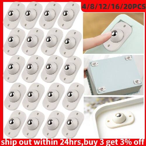好货4-20PCS Self-Adhesive Universal Pulley Rotating Wheels M