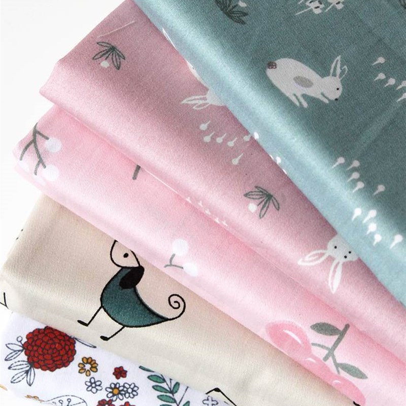 全棉布斜纹面料儿童纯棉布头棉布床布卡通手工DIY布料包邮