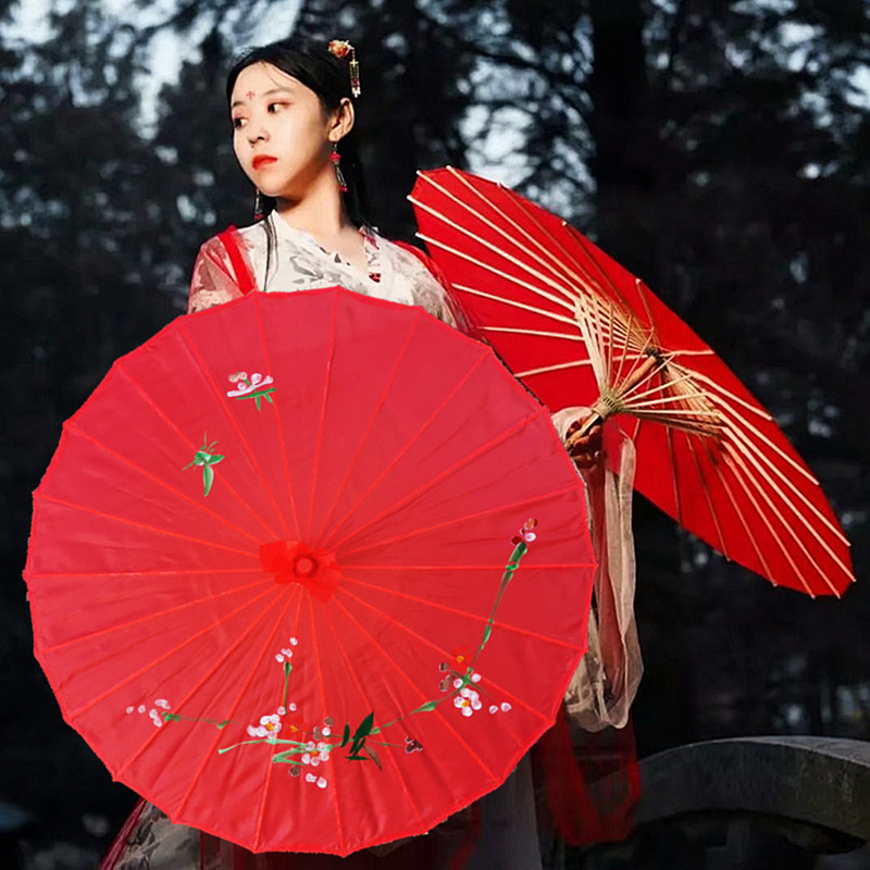 极速大红色油纸伞古代结婚汉服古风道具雨伞古典舞蹈演出伞古装中