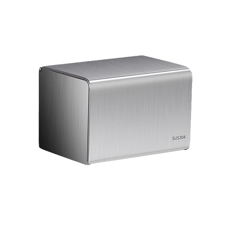 纸巾盒304不锈钢拉丝纸巾架卷筒卫生纸卫生纸盒防水免打孔厕所化