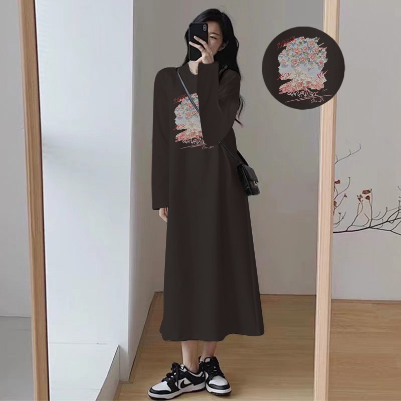 好货连衣裙女装秋冬大码穿搭超好看t恤裙子秋装2025年新款慵懒风