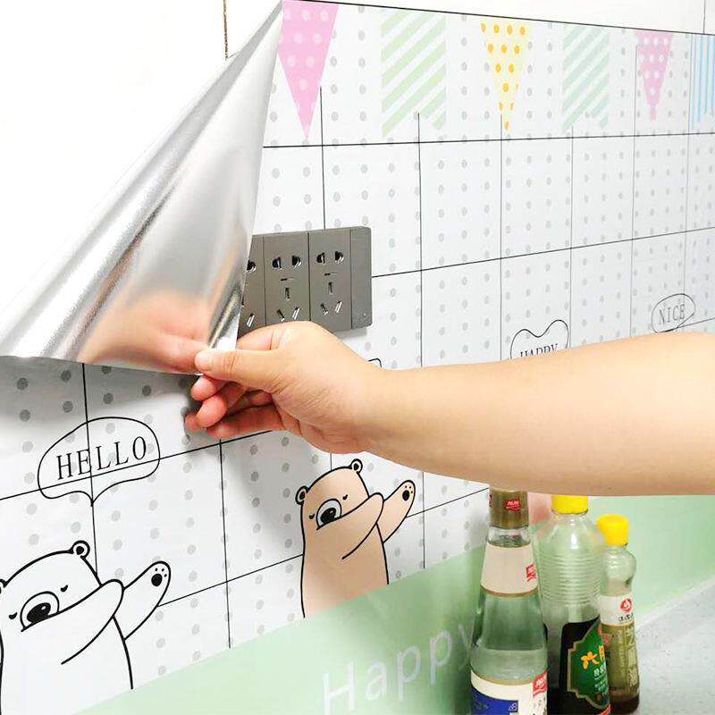 极速厨房防油贴纸贴耐高温防水防油污铝箔纸油烟机台面竈台壁纸翻