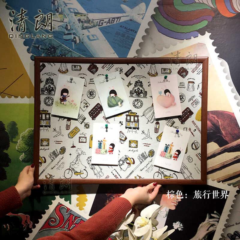 好货清朗图钉布艺板插图钉软木板照片墙留言板家用便利贴板展示板