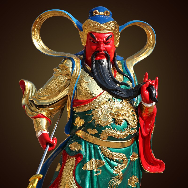 好货寺庙88cm韦驮伽蓝关公菩萨神像 韦陀迦南关公护法 树脂驮韦佛