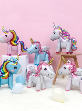 Baby Shower 3D Giant Unicorn Balloon Inflatable Rainbow Hors