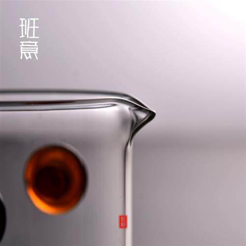 极速班意 玻璃快客杯茶具 旅行可携式玻璃红茶双耳过滤茶壶冲泡茶